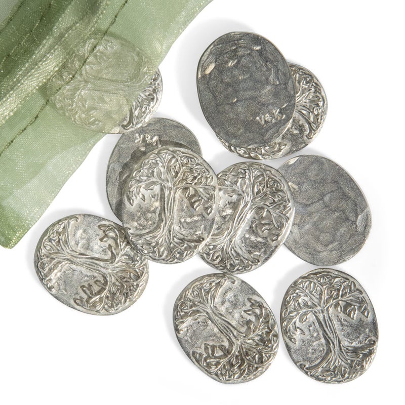 DANFORTH - Vilmain 'Tree of Life' Tokens/Pocket Charm | Pewter | Gift Bag | (Pack of 10) | Each Coin Measures 1 inch by 3/4 inch | Made in The USA - Image 4